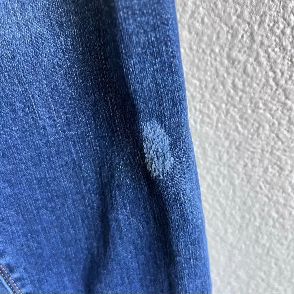 Spanx Distressed‎ Denim High Rise Elastic Waist Jeggings Stretch Slimming